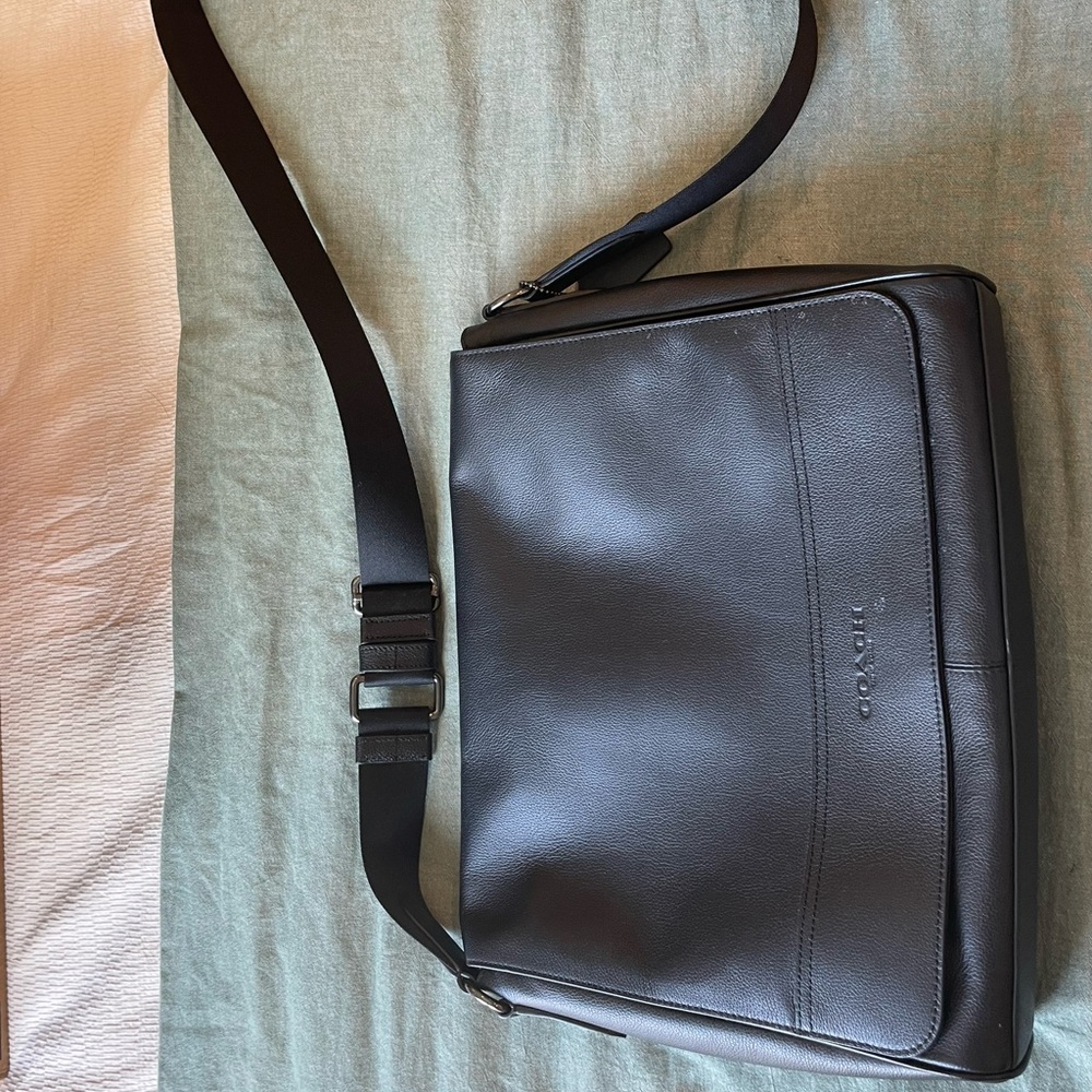 Coach Black Leather Laptop Bag